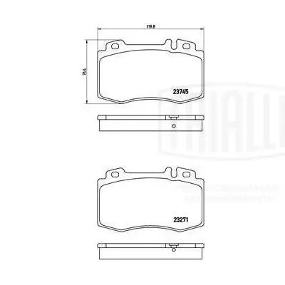 Колодки торм. Mercedes C (W203) (00-) диск. перед. 120x71 т/с AMG (PF 4276) PF4276 TRIALLI