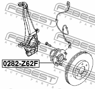 Ступица передняя NISSAN QX80/QX56 Z62 2010.03- 0282-Z62F 0282-Z62F FEBEST