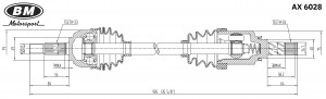 Привод в сборе правый  AX6028 AX6028 BM MOTORSPORT