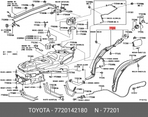 заливная горловина !\ Toyota 77201-42180 TOYOTA