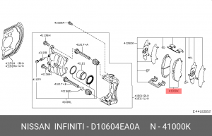 колодки дисковые передние!\ Nissan Qashqai 1.6/2.0/1.5dCi/1.6dCi 13> D10604EA0A NISSAN