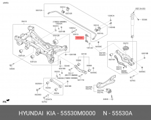 тяга стабилизатора заднего!\ Hyundai Tucson IX35 09> 55530M0000 HYUNDAI