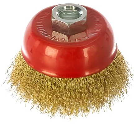 Кордщетка для УШМ "чашка" 75мм витая латунь М14 ELITECH 1820.073900 ELITECH