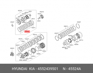 Фрикционы АКПП комплект (9шт) Hyundai Santa FE 4552439501 HYUNDAI KIA