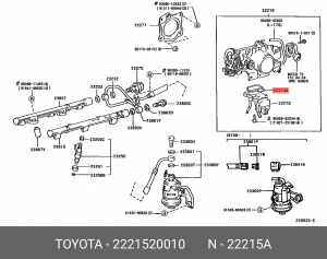 Прокладка корпуса регулятора холостого хода 22215-20010 22215-20010 TOYOTA
