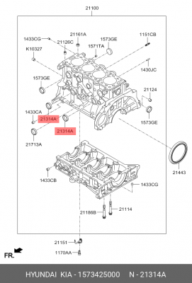 Колпачок маслоотражательный 15734-25000 1573425000 HYUNDAI KIA