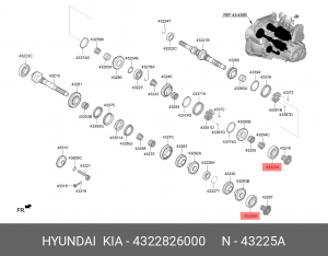 Шариковый подшипник D45 мм 43228-26000 4322826000 HYUNDAI KIA