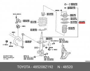 амортизатор передний левый!\ Toyota Camry 48520-8Z192 TOYOTA