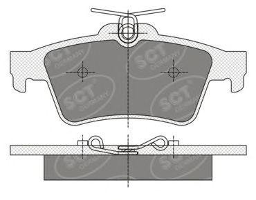 Колодки тормозные дисковые задние SP357 SCT