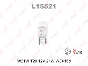 W21W 12V-21W W3X16D одна нить без цоколя L15521 LYNXAUTO