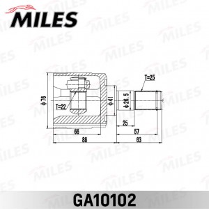 ШРУС внутренний HYUNDAI ELANTRA (HD) 2006-2011 GA10102 GA10102 MILES