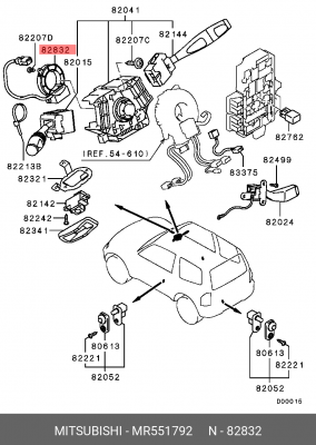 MITSUBISHI PAJERO/MONTERO (2000-2006) MR551792 MITSUBISHI