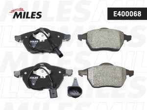 Колодки тормозные передние (2 датчика) (Смесь Low-Metallic) (AUDI A4 (B5-B7), A6 E400068 MILES