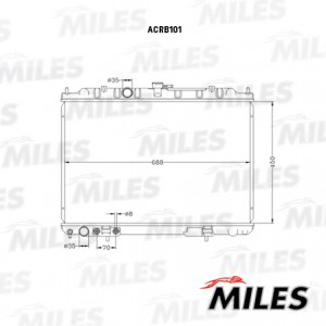 Радиатор (паяный) NISSAN X-TRAIL (T30) (00-07) 2.0/2.5 AT ACRB101 ACRB101 MILES