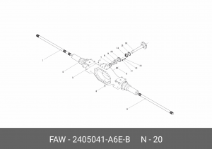 Шестерня FAW J6,3250,3310 редуктора бортового OE 2405041-A6E-B FAW