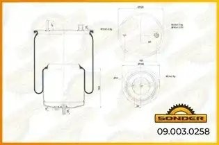 Пневморессора Premium со стаканом (металл) 21224749 — 3 года безусловной гаранти 090030258 SONDER