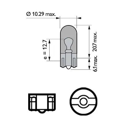 Лампа 12V WY5W T10W W2.1x9.5d PHILIPS 12396NACP PHILIPS