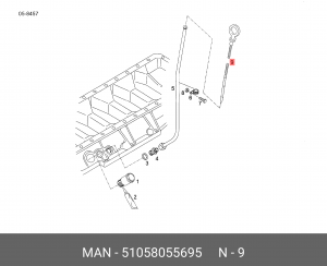 Щуп уровня масла D2866 51058055695 MAN