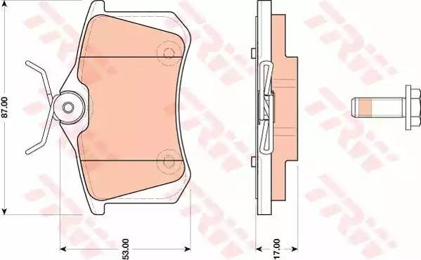 Колодки тормозные дисковые зад Peugeot 207 1.6 16V/1.6HDi 06> GDB1813 TRW