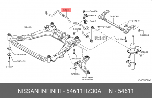 54611HZ30A СТАБИЛИЗАТОР ПОПЕРЕЧНОЙ УСТОЙЧИВОСТИ 54611-HZ30A NISSAN