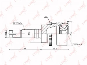 ШРУС наружный к-кт!\ Daihatsu Terios 1.3 97> CO-7510A LYNXAUTO