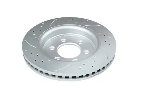 Передний тормозной диск Evolution с перфорацией и насечками, в покрытии GEOMET A AR85108 POWERSTOP