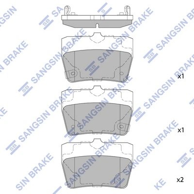 Колодки тормозные TOYOTA Rav 4 (00-05) задние (4шт.) SANGSIN SP1457 SANGSIN