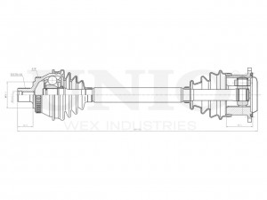 Привод в сборе передний левый CVJ-10114 UNIO