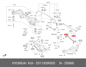 cайлентблок рычага заднего!\ Hyundai Sonata YF 10>, KIA Ceed 12> 55118-3R000 HYUNDAI
