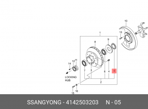 Сальник SSANGYONG Rexton (02-) ступицы передней OE 4142503203 SSANG YONG