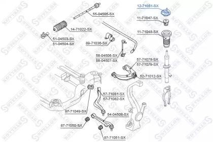 опора амортизатора переднего!\ Mazda 6 Wagon all 02> 12-71051-SX STELLOX