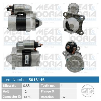 Стартер ЛАДА Largus (16кл.) RENAULT Logan,Clio,Kangoo (1.4/1.6) (0.85кВт) MEAT&D 5015115 MEAT DORIA