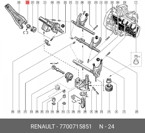 втулка вилки выключения сцепления КПП!\Renault 19/21/Clio 7700715851 RENAULT