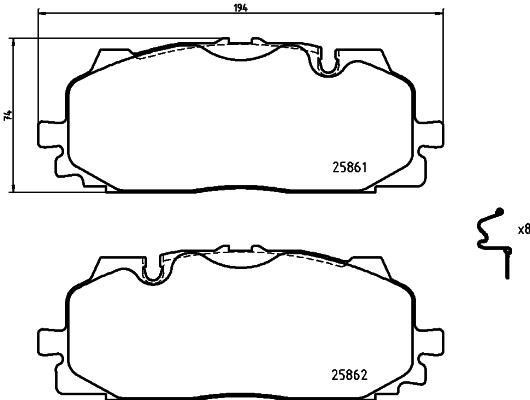 Колодки тормозные AUDI Q7 (4MB) 01/15  перед P85165 P85165 BREMBO