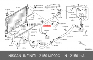 ШЛАНГ СИСТЕМЫ ОХЛАЖДЕНИЯ 21501-JP00C 21501-JP00C NISSAN