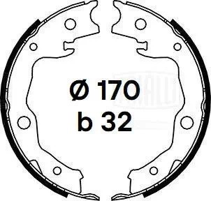 Колодки торм. Nissan Qashqai (06-) барабан. ст. торм. 170x32 (GF 4446) GF4446 TRIALLI