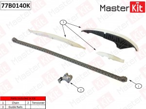Комплект цепи ГРМ (без звездочек)\ VAG CJXC 77B0140K 77B0140K MASTER KIT