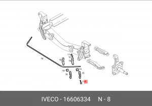 болт !M8X60 шестигран.\ Iveco 16606334 IVECO