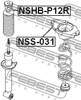 Пыльник заднего амортизатора NSHB-P12R FEBEST
