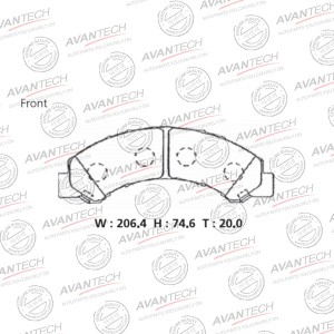 Колодки тормозные дисковые Avantech передние (противоскрипная пластина в компл.) AV1046 AVANTECH