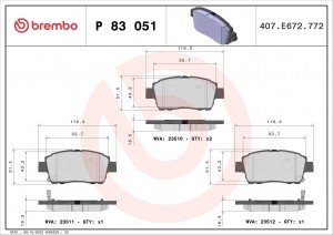 P83051 GDB3242=751 002B-SX!колодки дисковые п.\Toyota Yaris 1.0-1.5/1.4D/Celica  P83051 BREMBO