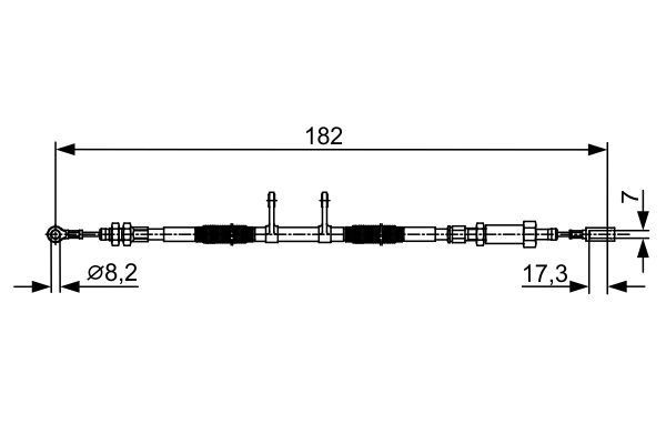 Трос стояночного тормоза PEUGEOT Boxer (06-) CITROEN Jumper (06-) BOSCH 1987482450 BOSCH