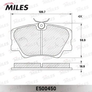 Колодки тормозные передние (без датчика) (Смесь CERAMIC серия PRO) MERCEDES BENZ E500450 MILES