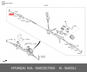 Наконечник рулевой тяги HYUNDI Tucson (15-) KIA Sportage (16-) правый OE 56825D7000 HYUNDAI KIA