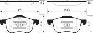 Колодки передние VOLVO S60/S80 SP2122 SP2122 SANGSIN