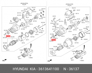 Зубчатка 3613641100 HYUNDAI KIA