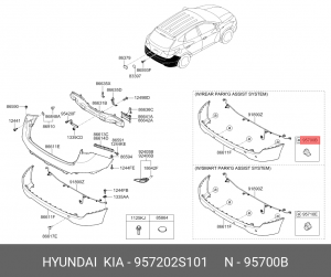 Датчик парковки HYUNDAI IX35 (10-15) задний OE 957202S101 HYUNDAI KIA