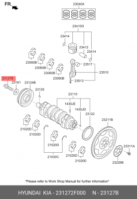 Болт HYUNDAI KIA OE 231272F000 HYUNDAI KIA