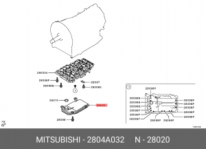 Фильтр масляный MITSUBISHI Padjero Sport (15-) АКПП OE 2804A032 MITSUBISHI