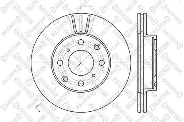 диск тормозной передний!\ Honda Civic 1.4-1.6 91> 6020-2615V-SX STELLOX